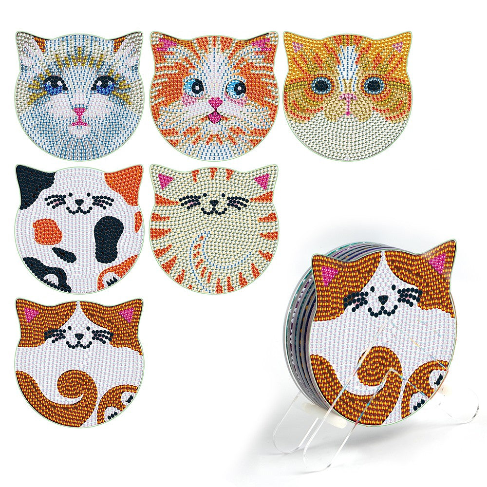 DIAMOND PAINTING ONDERZETTER | KATTEN (SET VAN 6)