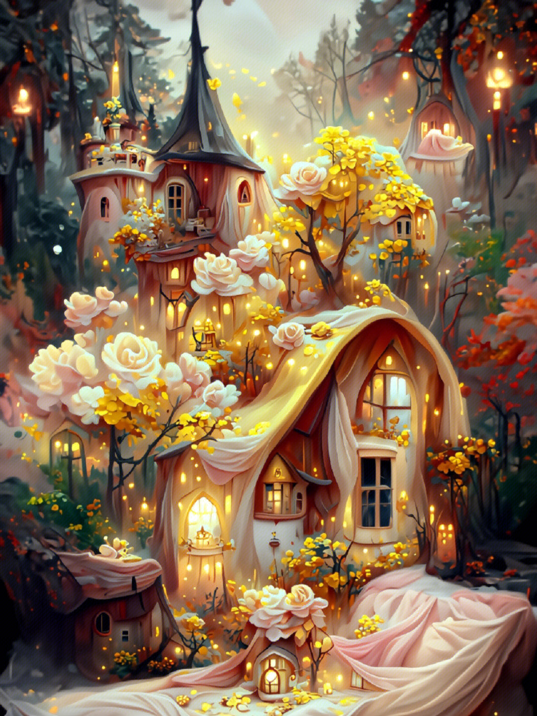Roze vallende bloem Diamond Painting Roze vallende bloem Diamond Painting