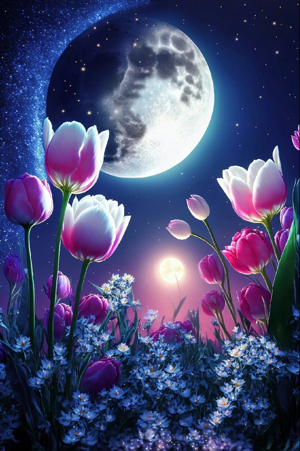 KLOKJESBLOEMEN IN HET MAANLICHT