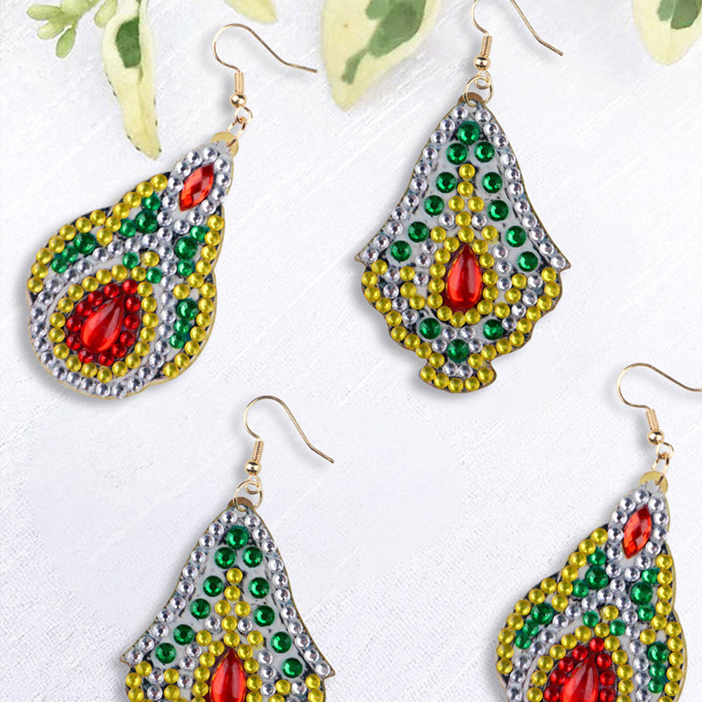 Diamant beschilderde oorbellen | 4 stuks