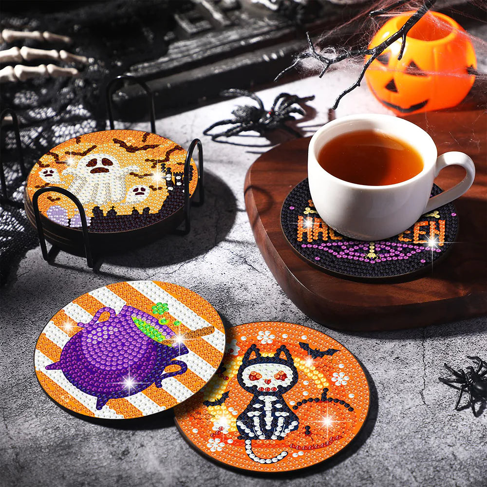 Diamond Painting Onderzetter | Halloween (Set Van 8) | Zonder Beugel