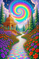Psychedelisch landschap