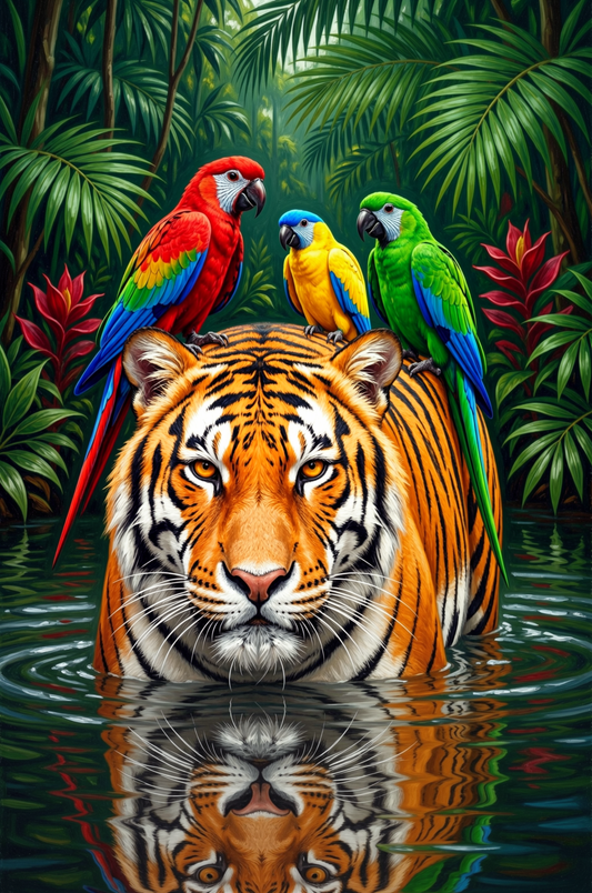 Tijger en papegaai