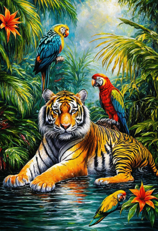 Tijger en papegaai