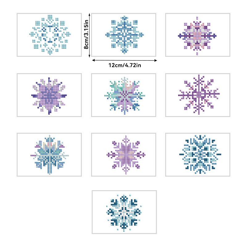 10 stuks Mini Vierkante Diamant Schilderij - Sneeuwvlok