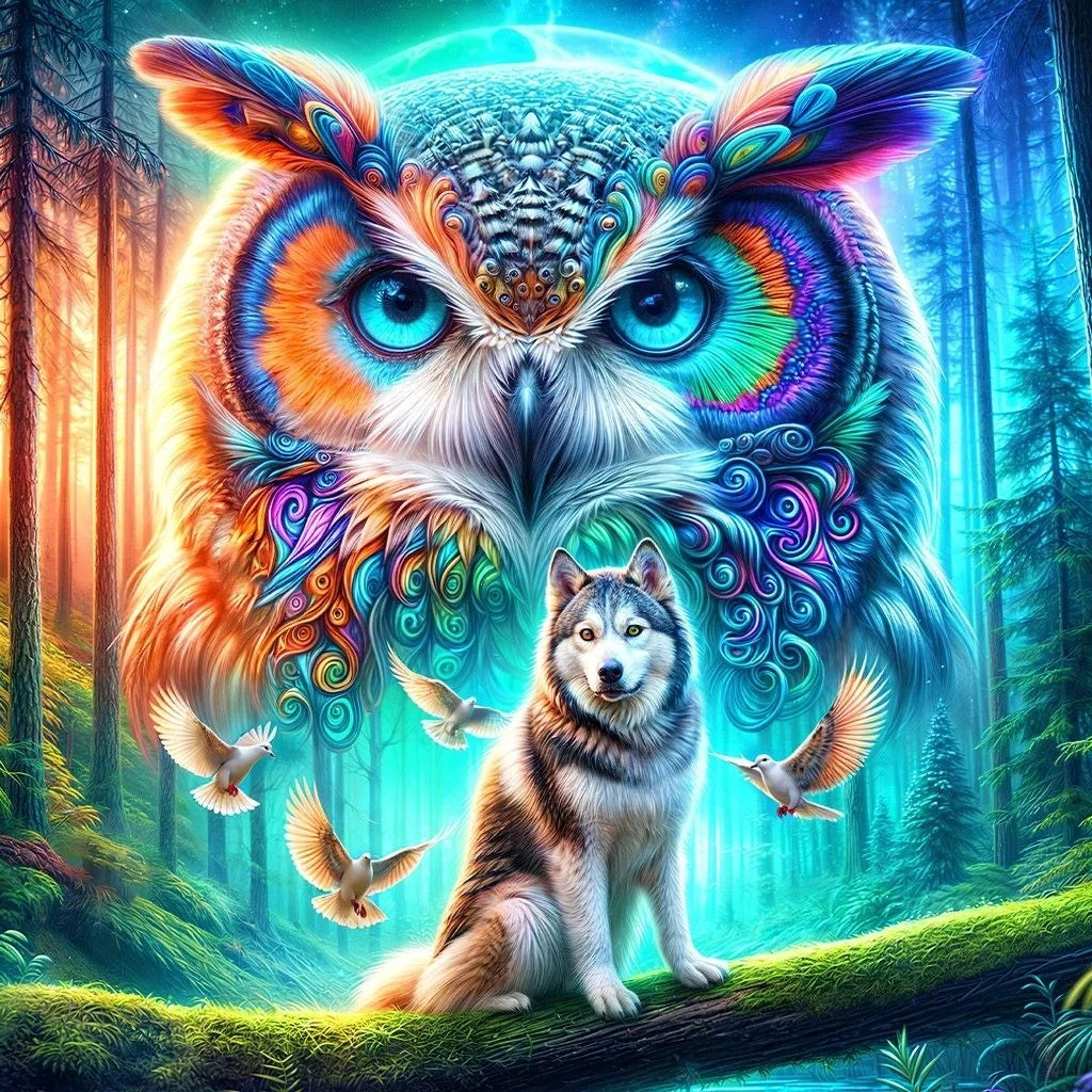 Uil en wolf