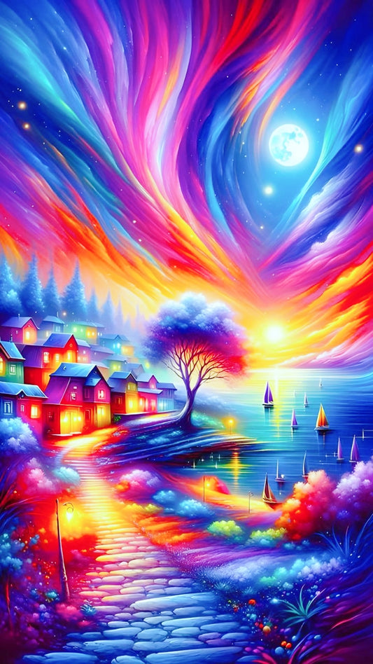 Psychedelische zonsondergang