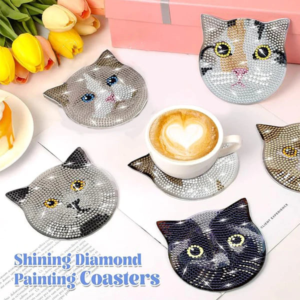 Diamond Painting Onderzetter | Kitten (Set Van 8)