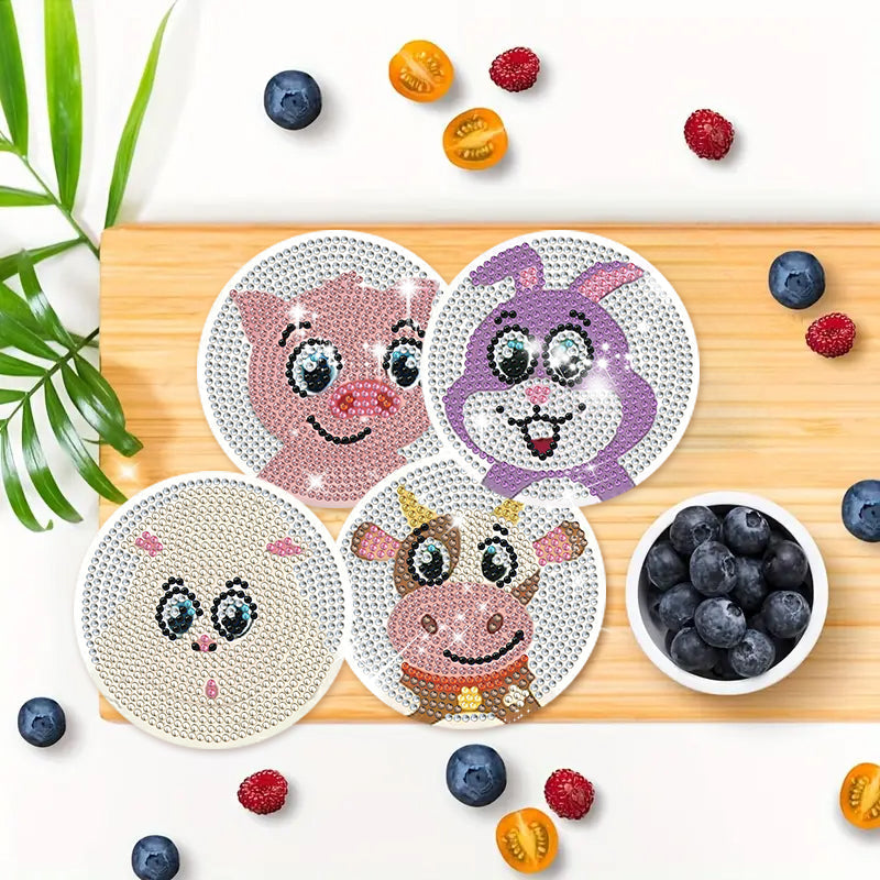 8 stuks DIY Diamond Painting Coaster | Cartoon