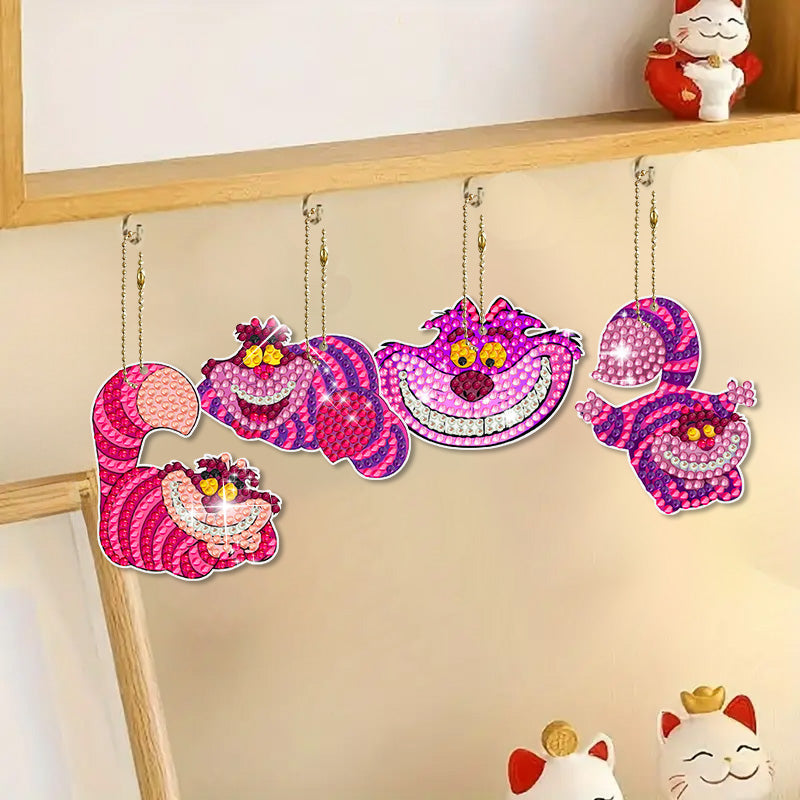 6 stuks DIY Diamond Painting Sleutelhanger | Cartoon (Enkele zijde)