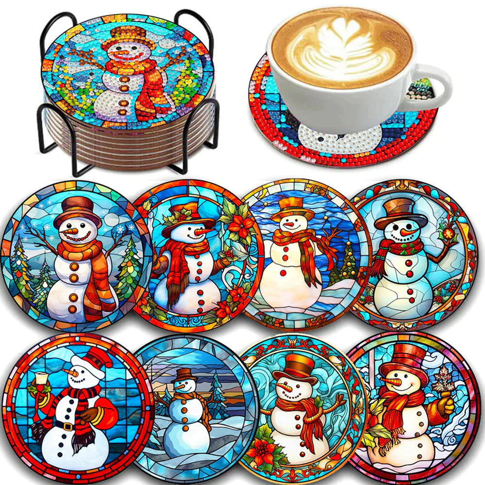 Diamond Painting Onderzetter | Winter (Set Van 8) | Geen Houder – diamond paint hobby Diamond Painting Onderzetter | Winter (Set Van 8) | Geen Houder – diamond paint hobby