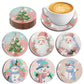 Diamond Painting Onderzetter | Roze Kerstmis (Set Van 6) | Zonder Beugel