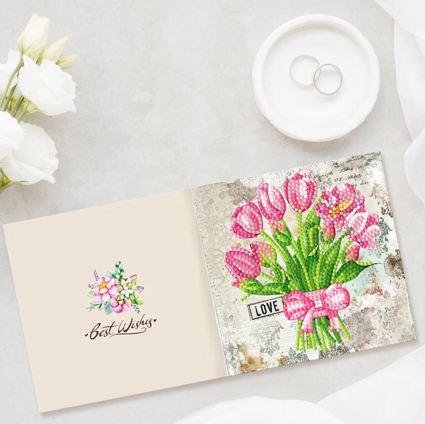 Diamond Painting Wenskaart | Bloemen (Set Van 8)