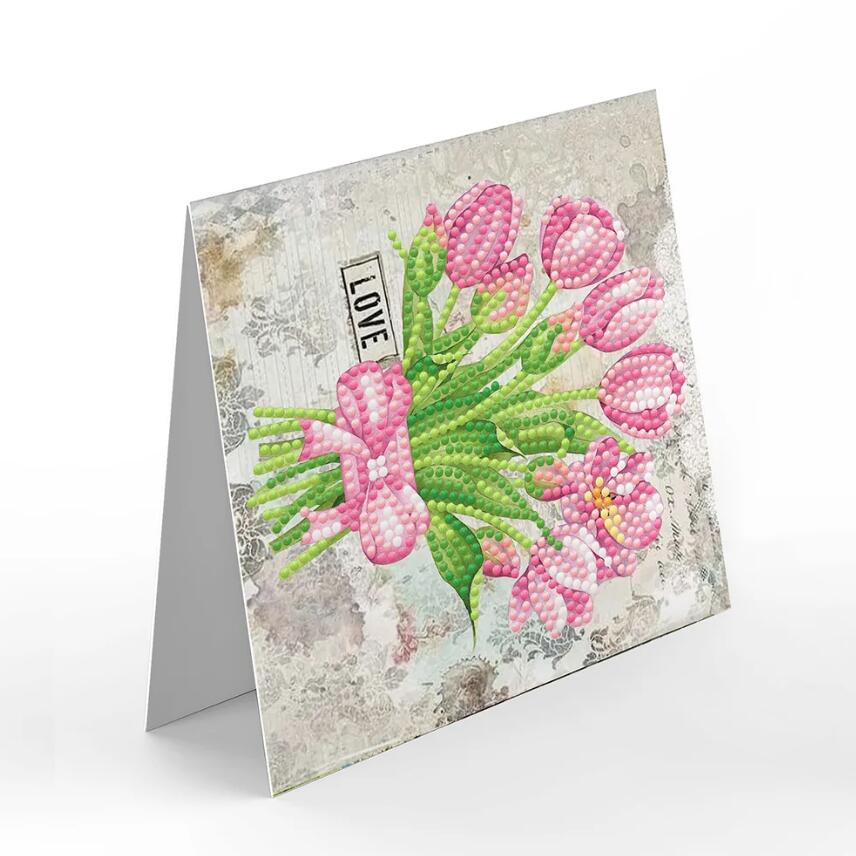 Diamond Painting Wenskaart | Bloemen (Set Van 8)