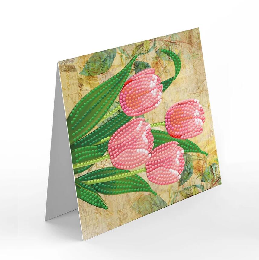 Diamond Painting Wenskaart | Bloemen (Set Van 8)