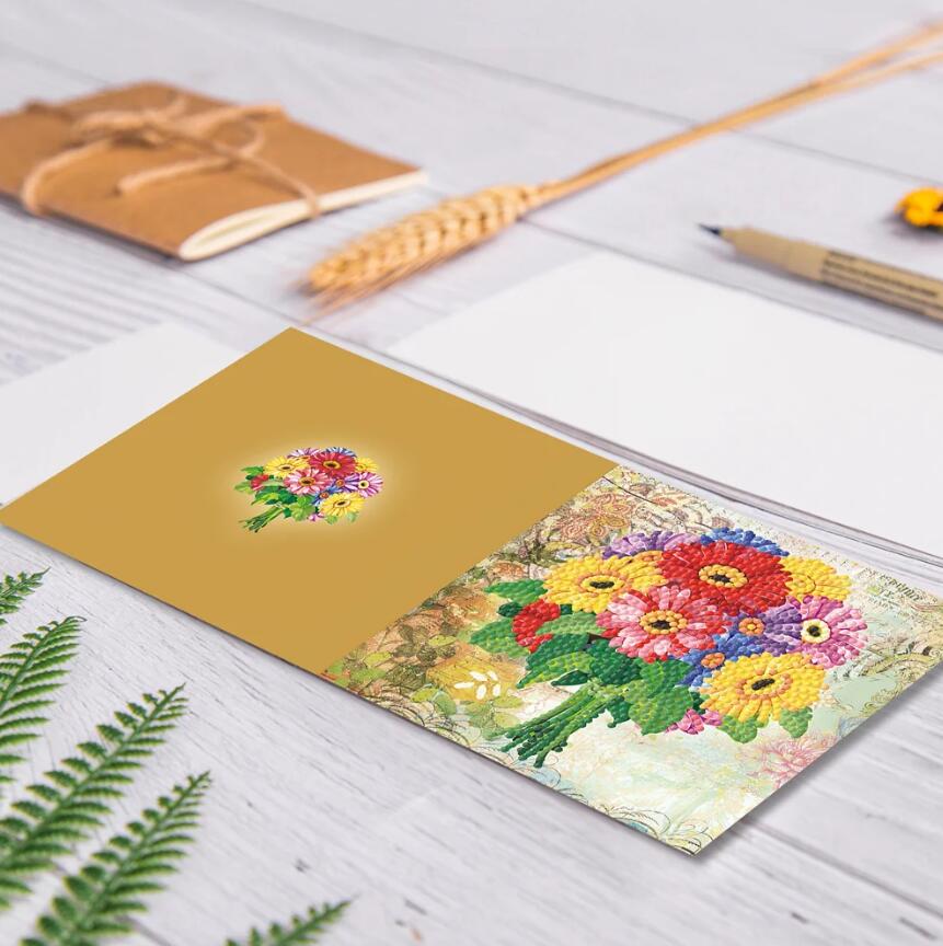 Diamond Painting Wenskaart | Bloemen (Set Van 8)