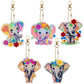 Diamond Painting Sleutelhanger Schattige Olifant (Set Van 5)