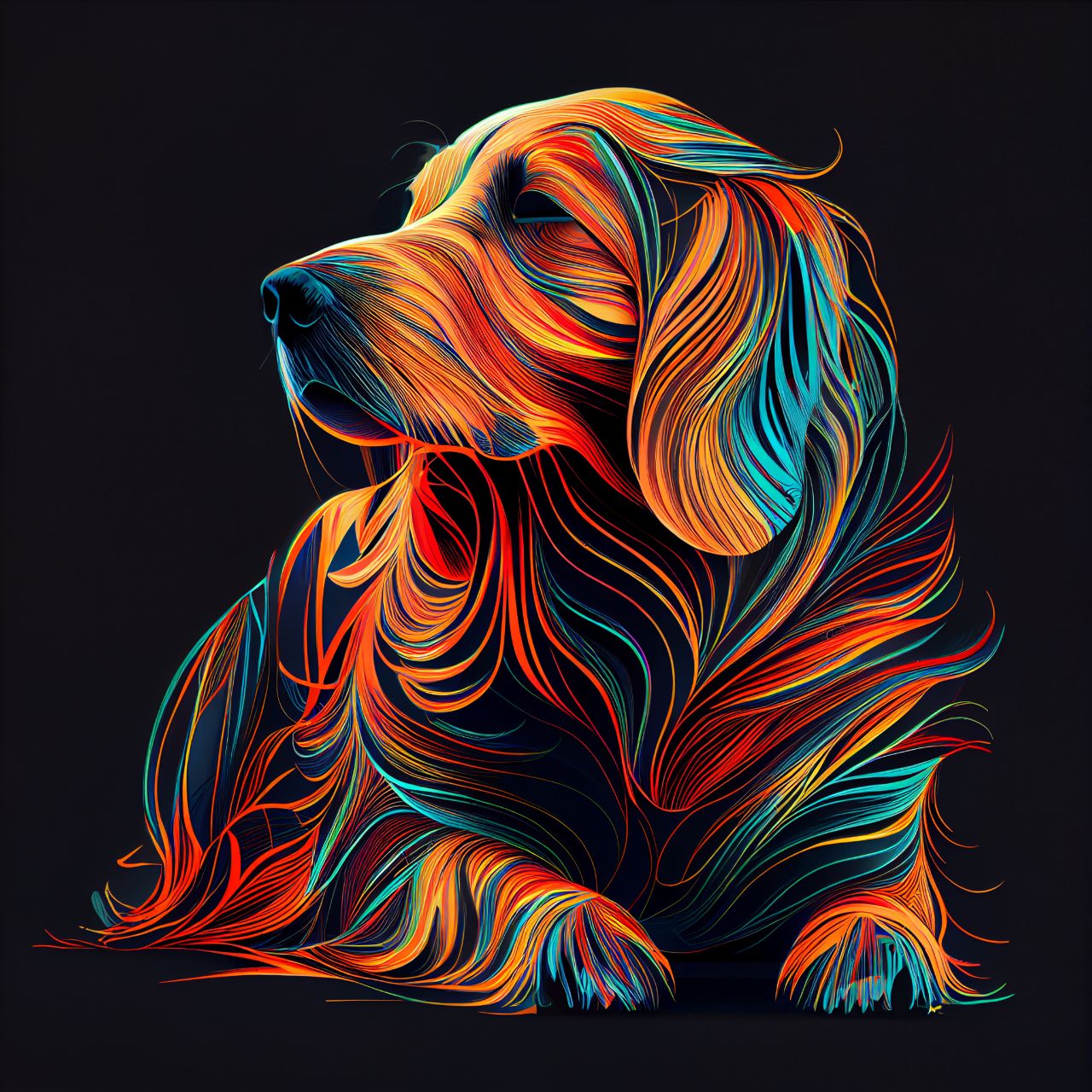 Abstracte Kleurrijke Hond