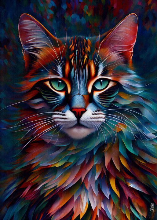 Abstracte Kleurrijke Kat