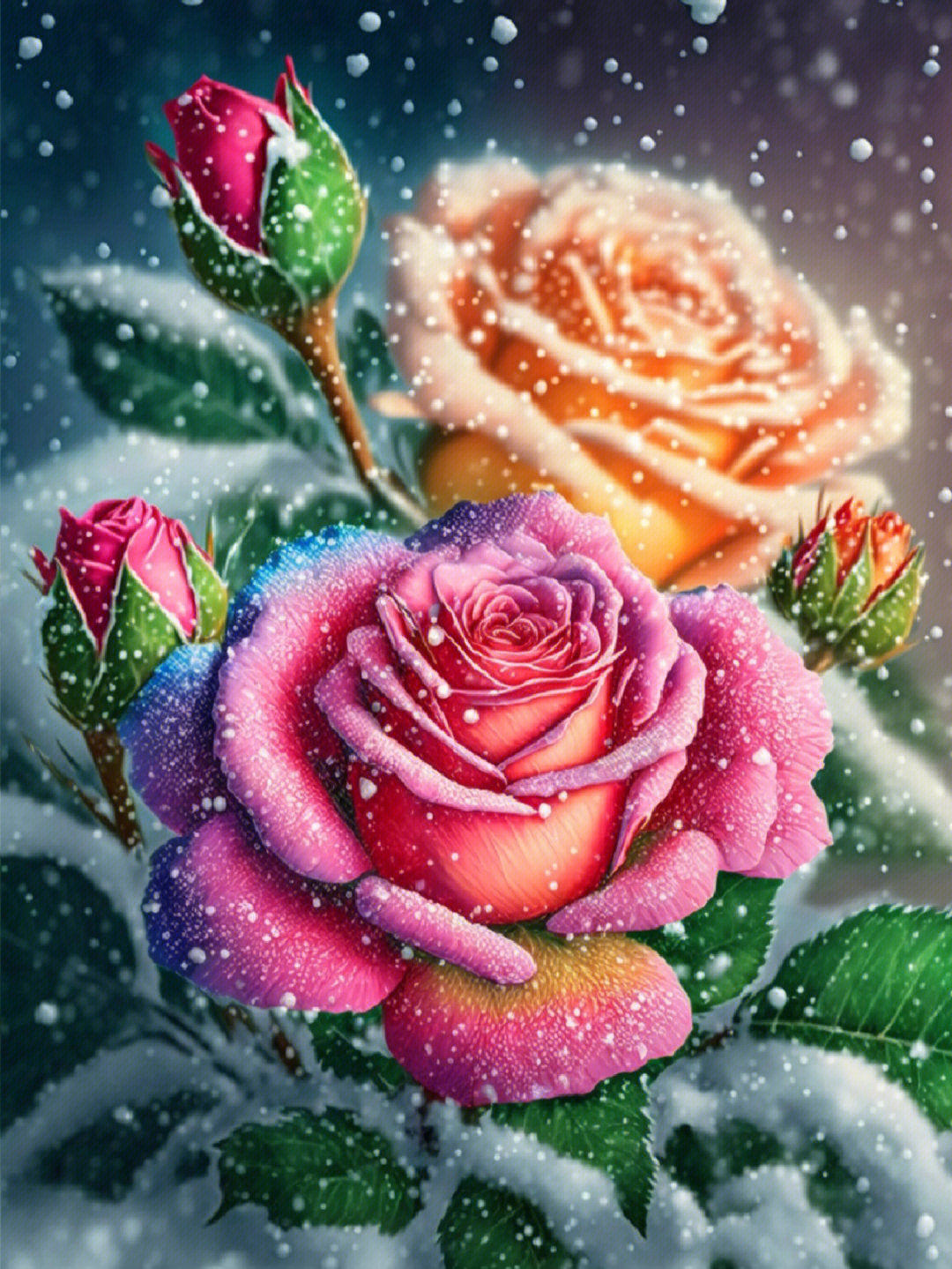 MXJSUA 5D Diamond Painting Kits voor Volwassenen, Roze Strand Bloem DIY Diamond Art Kits Volledige Ronde Boor Diamant Schilderij Kit voor Kinderen Beginners, Kristal Foto Edelsteen Art voor Thuis Muur